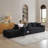 105'' Modular Sectional Sofa, Cloud Sectional Couch with Deep Seat, Modern Modular L-Shape Sofa Couch with Ottoman,Upholstered Couches for Living Room Bedroom,No Assembly, (BLACK)-892238153