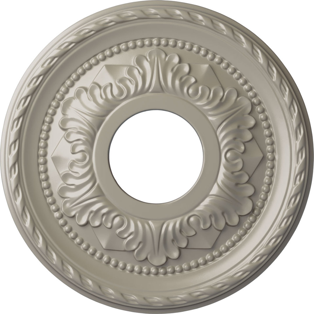 Endurathane Palmetto Ceiling Medallion, 12 1/8"OD x 3 1/2"ID x 1"P (Fits Canopies up to 4 7/8") Ekena Millwork