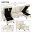 U-Shaped 4 Seat Sectional Sofa with 2 Storage Chaise Lounges, 2 Square Cushions-1874883599