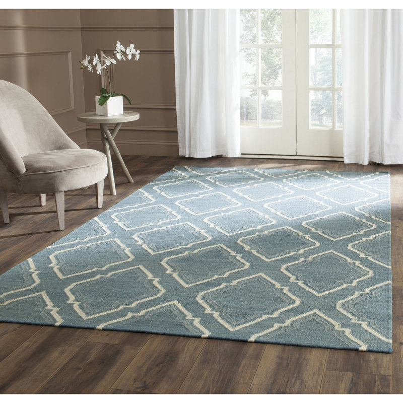Tapis géométrique en laine tissé à la main Emek, Rectangle 4 pi x 6 pi