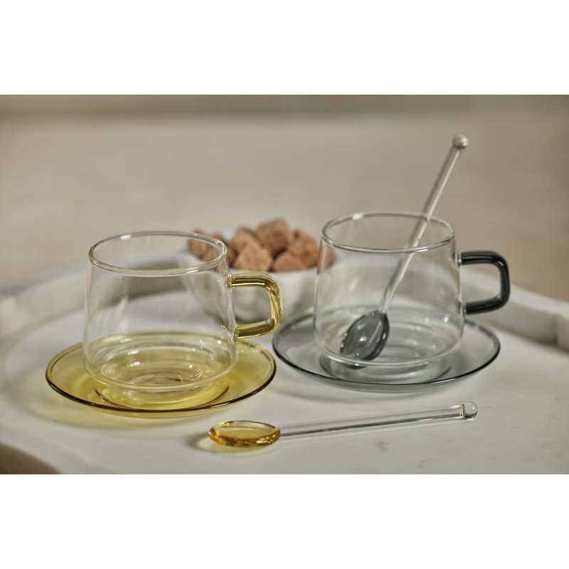 Ensemble de 4 tasses à thé et à café en verre Bergamo, ensemble de 4, gris, 12.83