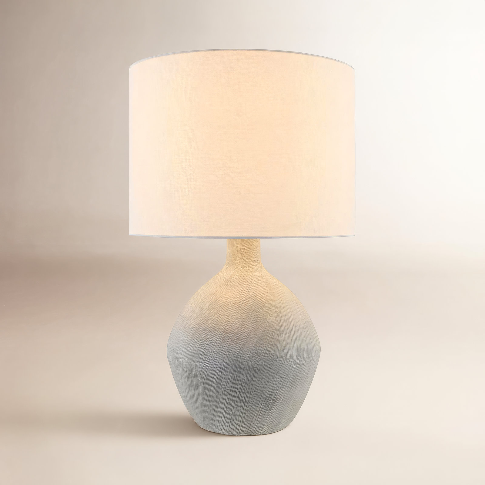 Hirotada Table Lamp, White, Gray
