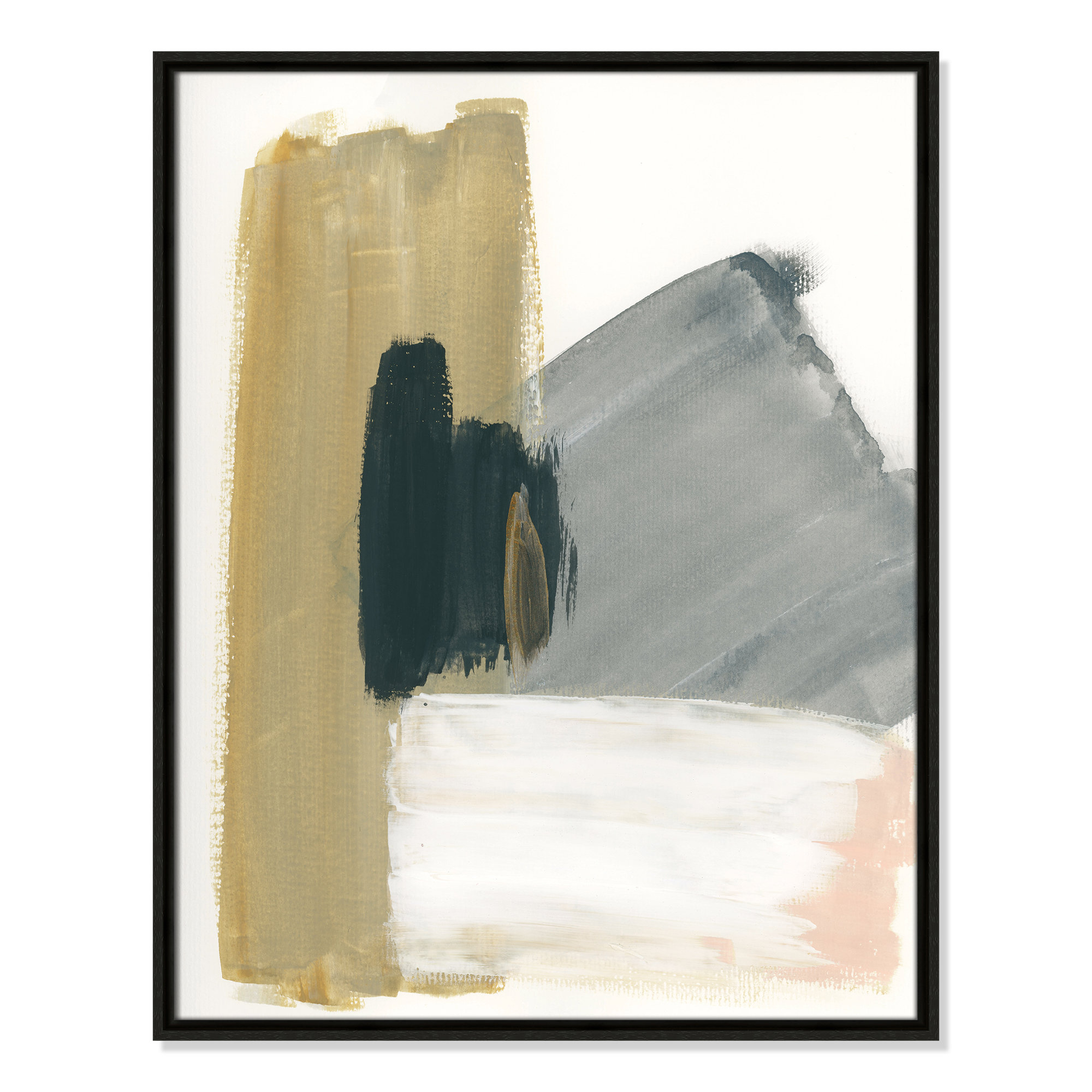 Marble Block Symmetry II by - Floater Frame Print on Canvas, Espresso Framed, 29.5" H x 23.5" W x 2" D