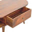 Table basse ovale en bois massif avec 1 tiroir