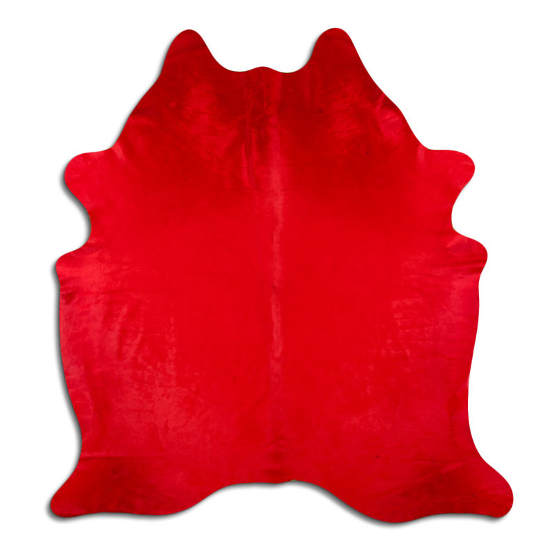 Cowhide Rug Dyed Red