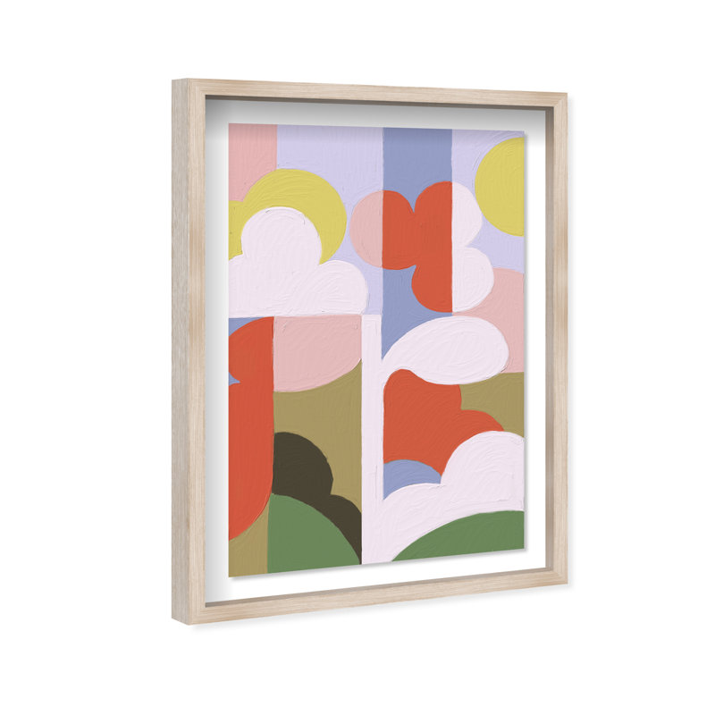 Cloud Pop Framed Graphic Art, 25.5"H x 37.5"W, Natural Oak Shadowbox