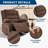 Oversized 360° Swivel Rocker Recliner Chair for Adults – Deep Seat Lounge with Cup Holders and Side Pockets – Upholstered Linen ,Brown-1310056908