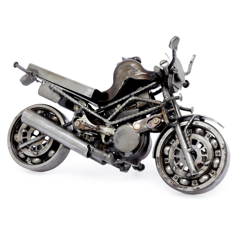 Sculpture recyclé en métal motocyclette Frizzell