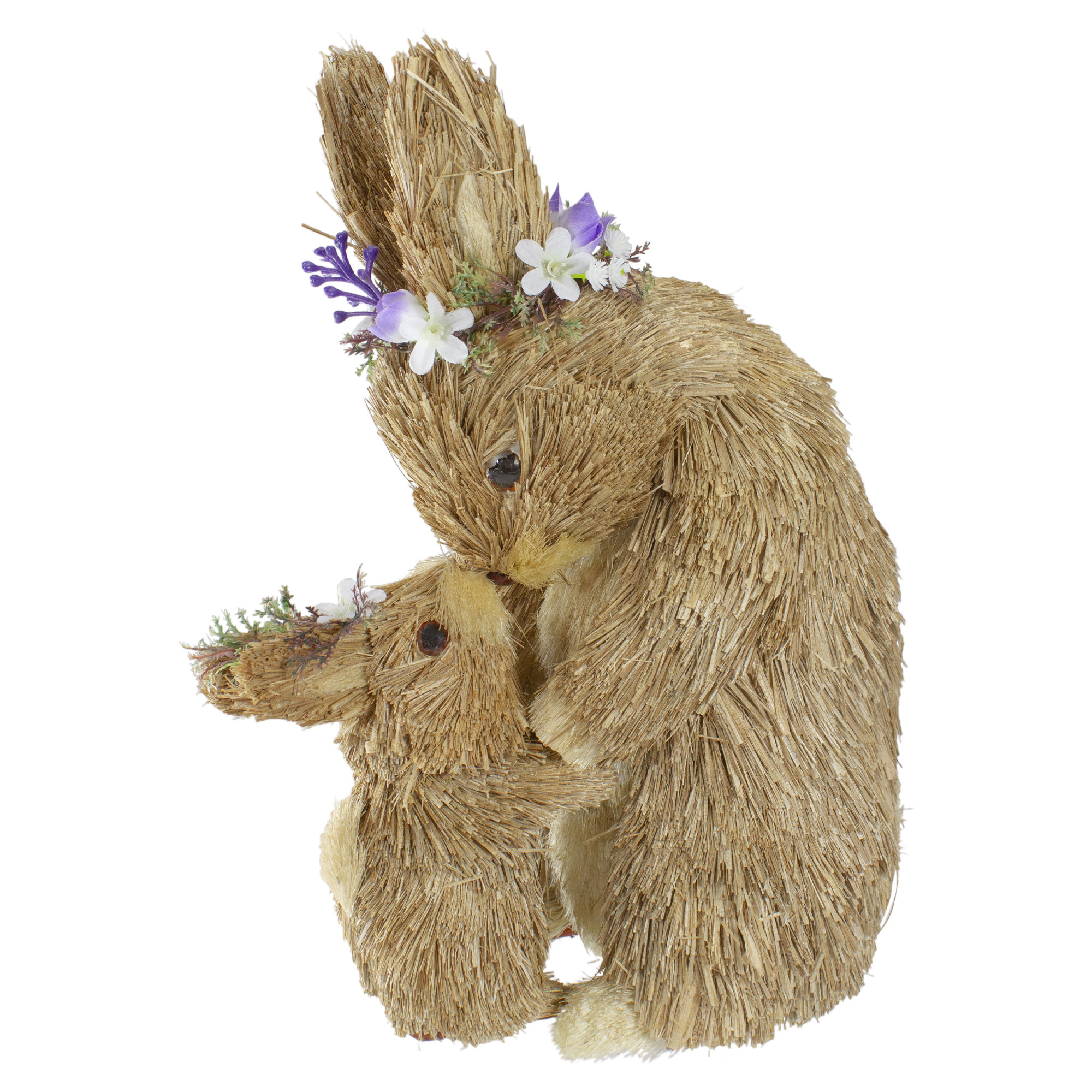 2pcs/set Standing Easter Bunny Figurines, 12 Inches, Funny Sisal Basket  Party Yard Decorations, Great Gift for Kids, Friends, and Family 