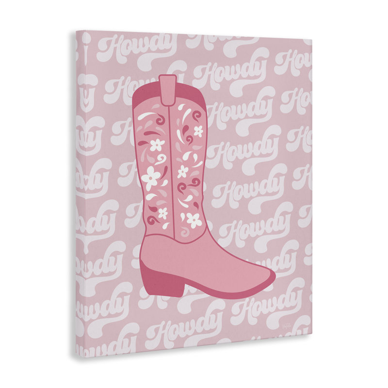 «Pastel Cowgirl Boot Howdy», toile par Natalie Carpentieri, H 48 po x l 36 po