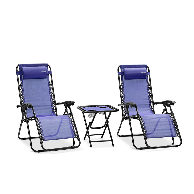 Katica Folding Beach Chair, Blue/Black