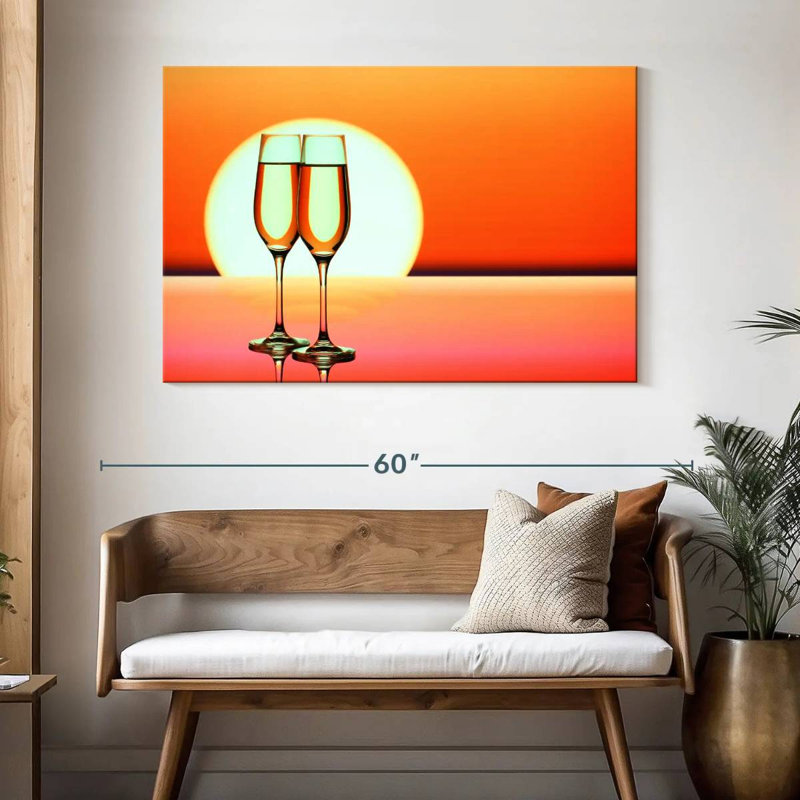Yarlin champagne coucher de soleil, H 32 po x l 48 po