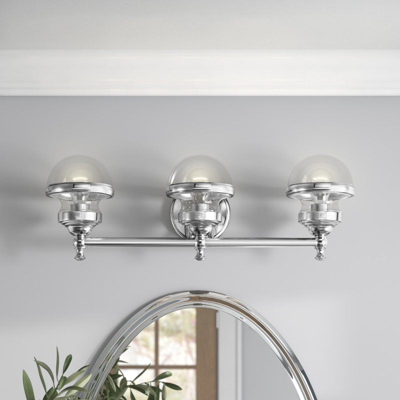 Éclairage de salle de bain à intensité variable 3 lumières Liverman, Chrome poli