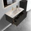 Meuble-lavabo flottant rayé 36 po avec lavabo en céramique 36 po, pré-assemblé