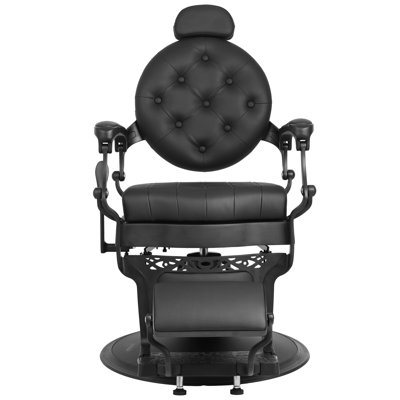  360° Swivel PU Leather Barber Chair , Reclining Salon Chair with Metal Frame