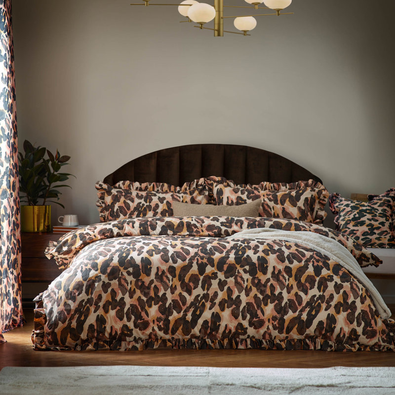 Leopard Polyester Animal Print Duvet Cover Set with Pillowcases Included, Single Duvet Cover Set + 1 Pillowcase