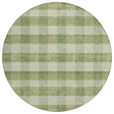 Tapis intérieur lavable rond vert et vert 8 pi HomeRoots