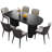 Pearlena 62.99" Modern Rectangle Black Dining Table Set with 6 Chairs for Kitchen, Bar, Living Room-1090927093-1090927092