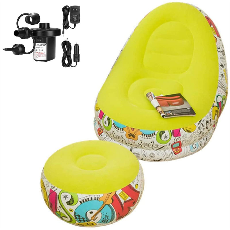 Chaise longue inclinable gonflable Clea, Jaune