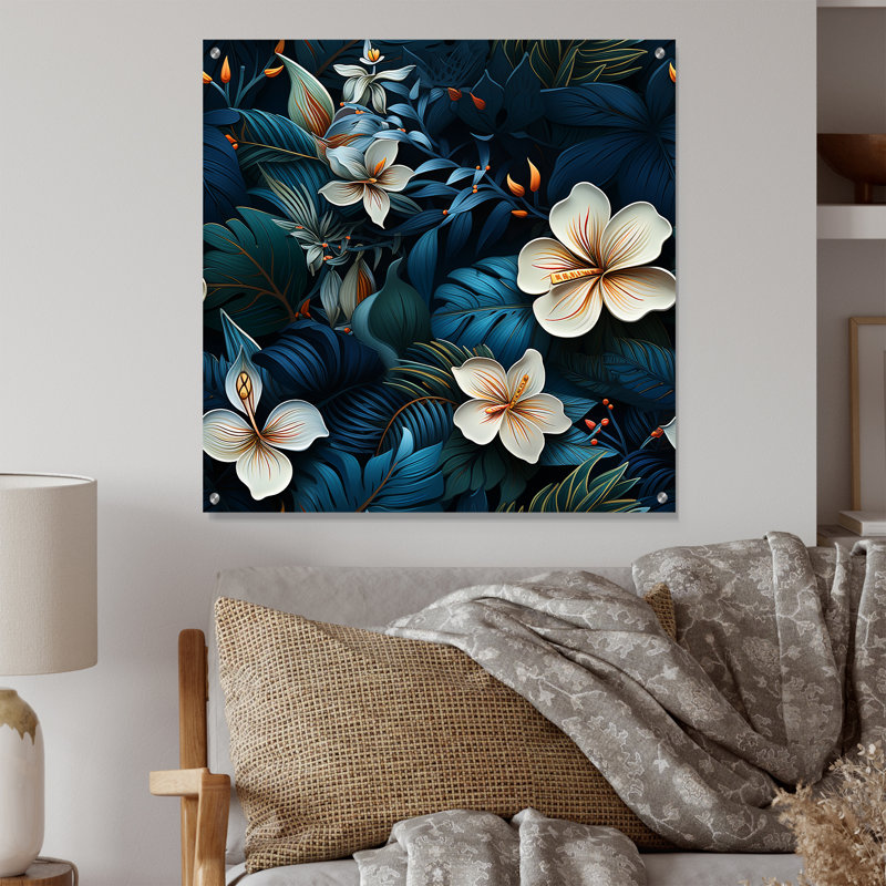 Ohiowa - art mural abstrait en acrylique, H 36 po x l 36 po