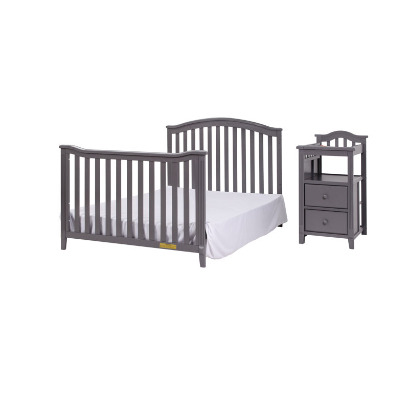 Brompton 4-in-1 Convertible Crib and Changer, Gray