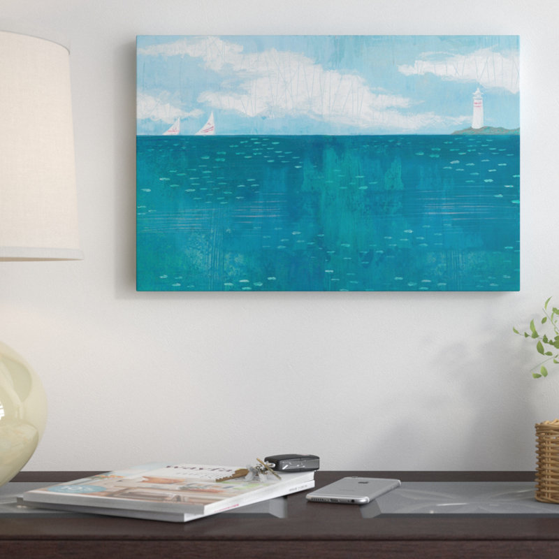 « phare voile », reproduction d’art sur toile, H 12 po x l 18 po x P 1,5 po, Toile tendue, Pas de tapis