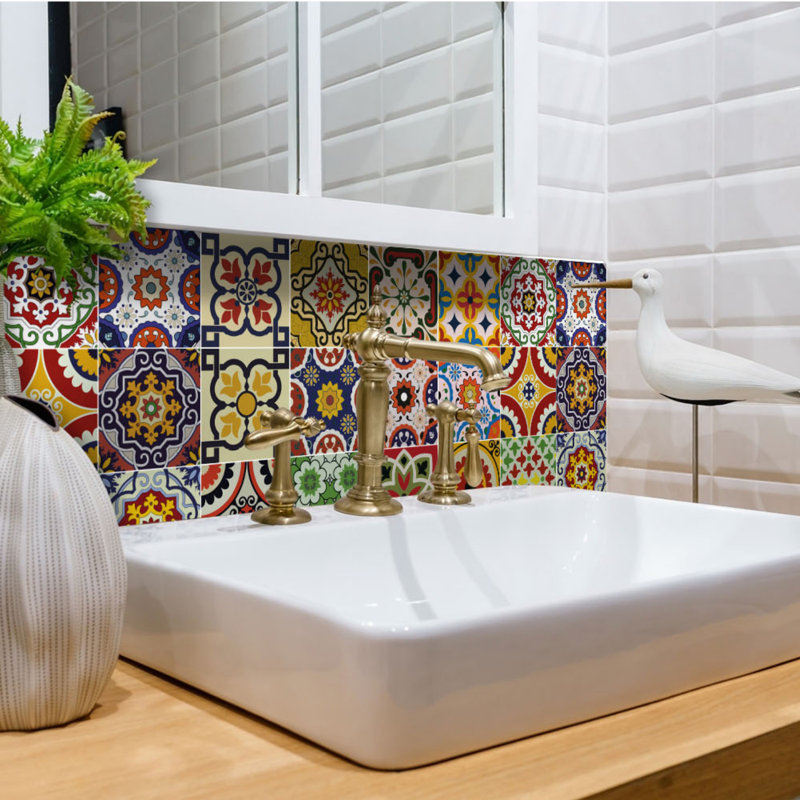 4'' W x 4'' L Vinyl Peel and Stick Mosaic Tile