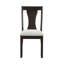 Ensemble de 2 chaises de salle à manger Kiana, coussin en tissu beige, bois brun foncé