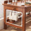 Bureau rectangulaire en bois massif brun noisette avec 2 tiroirs-624100725