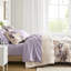 Édredon simple à motif floral avec draps de lit taupe, édredon dans un sac, 1 taie décorative, drap plat, taie d'oreiller ajustée, imprimé en microfibre, drap à motif de losanges, rembourrage, lavable et microfibre brossée,