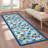 Washable Tiger Rug for Kitchen Non-Slip Non-Shedding Animal Floral Long Carpet, Low Pile Botanical Floor Covering, Foldable Black-1384288140