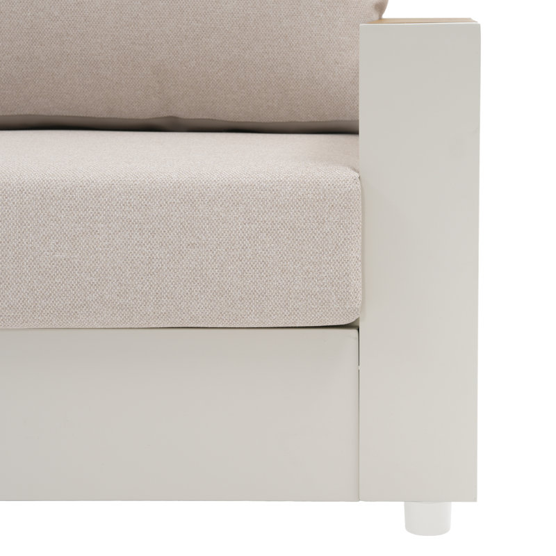 Ensemble de canapé modulaire d'extérieur en aluminium en forme de L