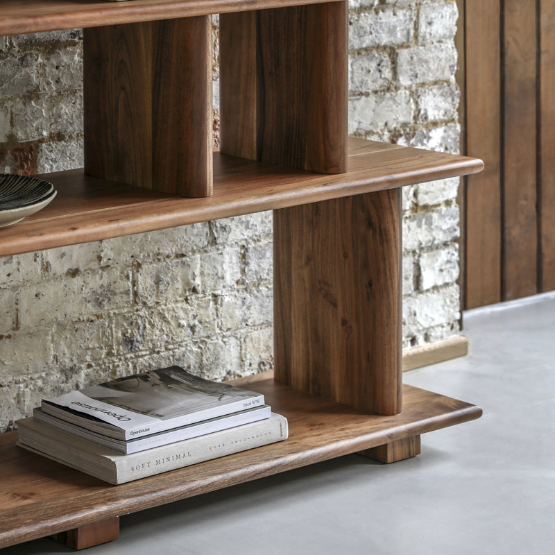 Bergan 117cm H x 150cm W Solid Wood Etagere Bookcase