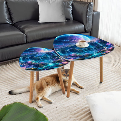 Ensemble de 2 tables basses gigognes Triangle