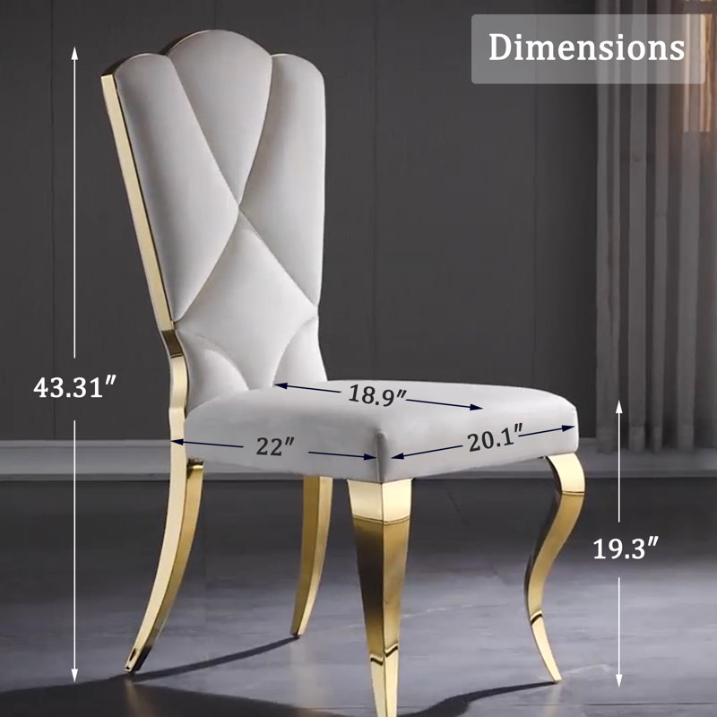 Chaise d'appoint Kemonta, Or, Blanc