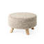 Repose-pieds rond en laine 24 po gris et brun