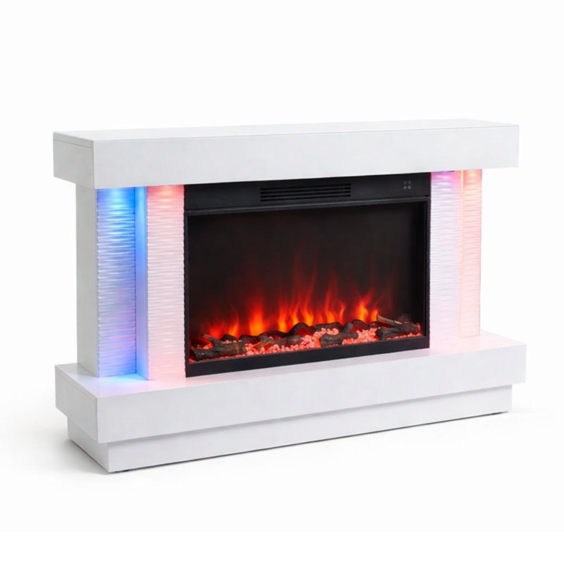 Belfry Heating 160cm W White Electric Fireplace