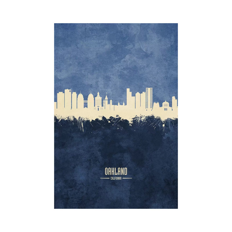Oakland California Skyline by Michael Tompsett - Print on Canvas, Wrapped Canvas, 30.48cm H x 20.32cm W x 1.91cm D