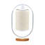 Lampe de table veilleuse pour la chambre à coucher à 3 lumières à intensité variable avec abat-jour rond en lin pour le bureau du salon - bois massif - ampoule DEL incluse-132011688