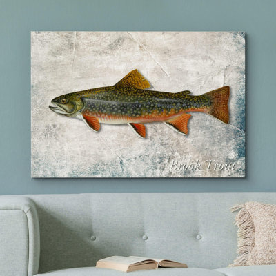 «Trout Fish on Granite Marine Life Animals» sur toile