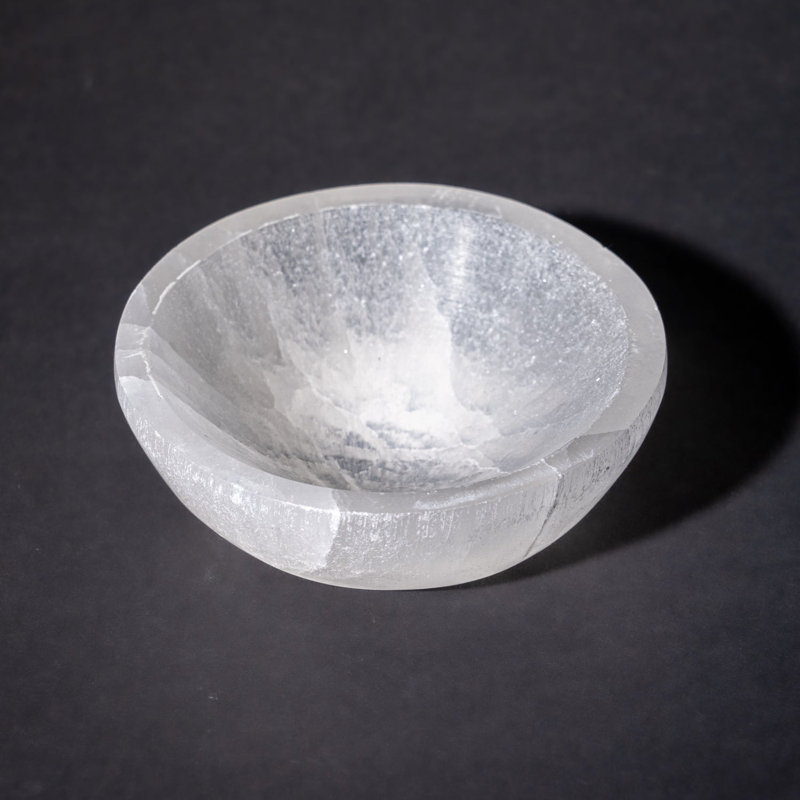 Genuine Selenite Polished Round Bowl (325.9 Grams)