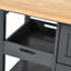 Ariayah Solid Wood Top Kitchen Island Cart with Wheels  & Drawers-1162569825