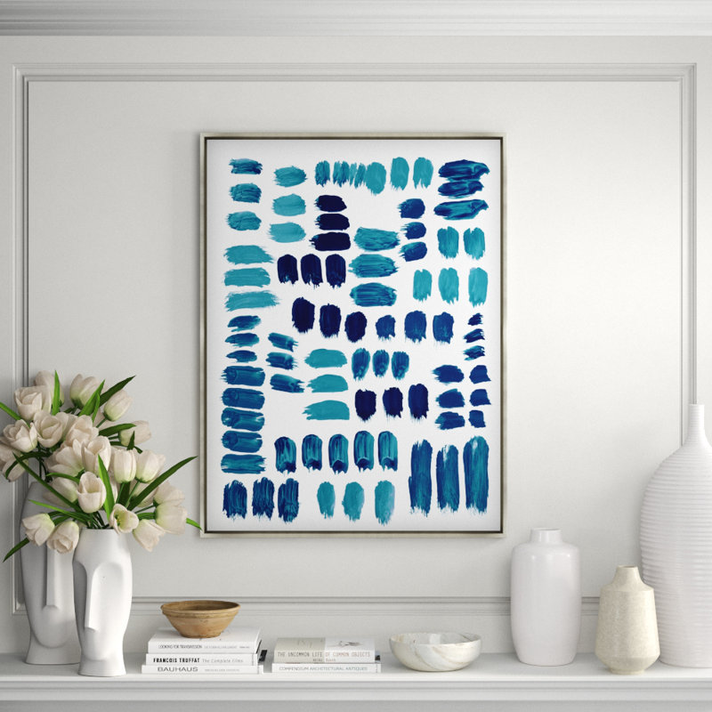 Blue Arrangement IV Print by Guseul Park, 41.5" H x 31.5" W x 1.5" D, Glass Coat