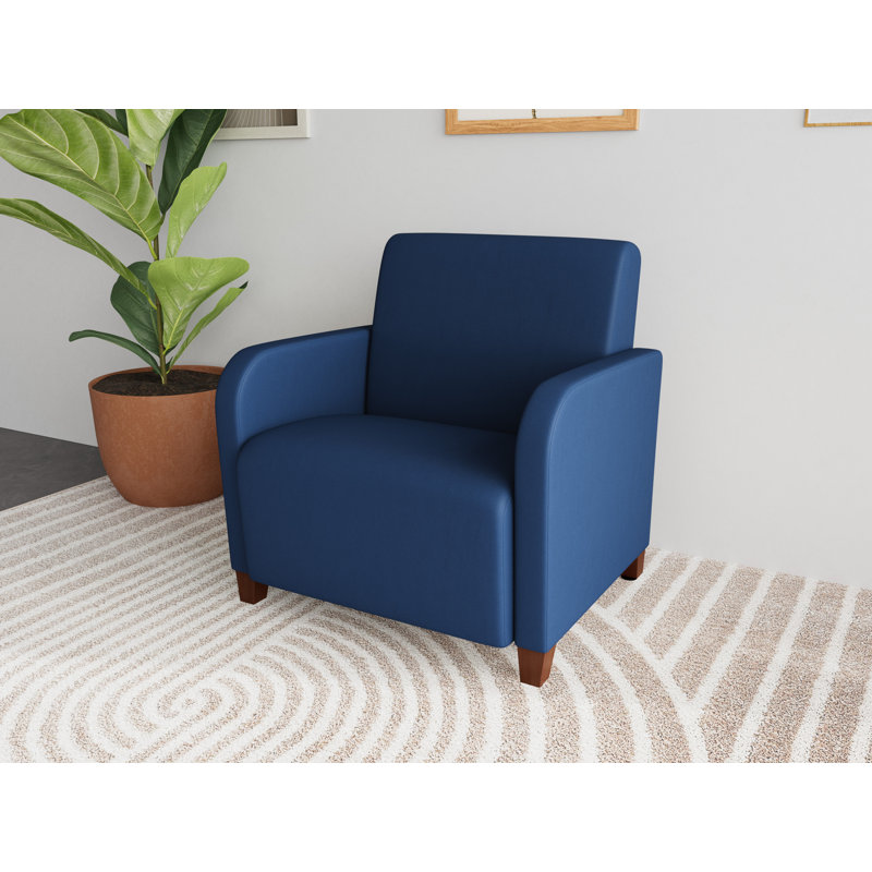 Fauteuil d'invité surdimensionné Siena, Walnut, Patriot Plus Imperial Blue