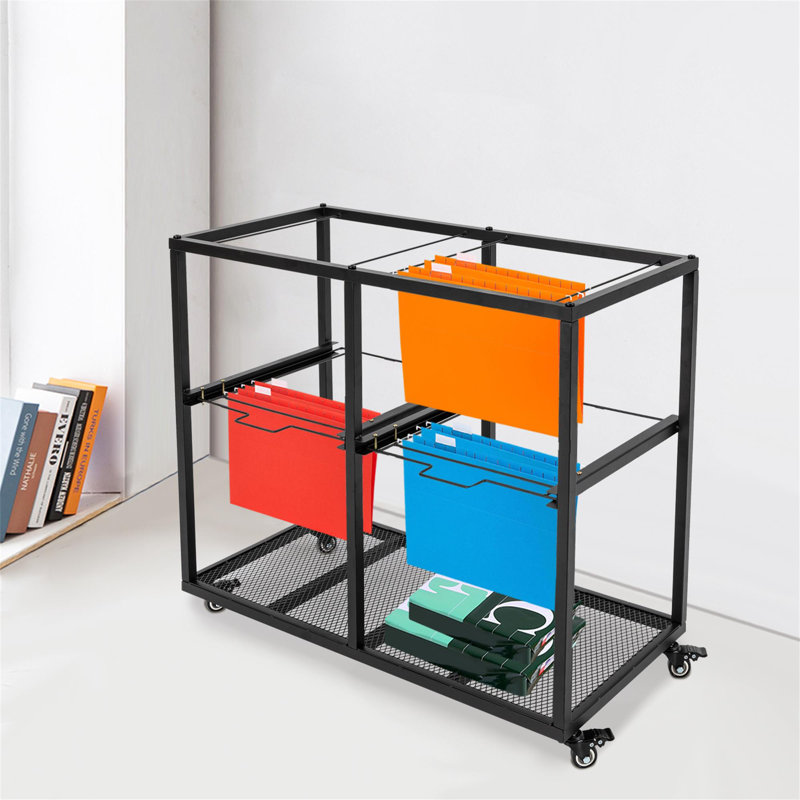 27.6'' H x 32.7'' W File Cart with Wheels