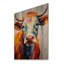 Portrait expressionniste coloré de vache - Art mural en bois de vache sur bois de pin naturel-2076022358