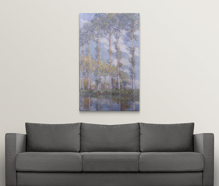 «The Poplars, 1881» par Claude Monet, reproduction d'art, H 18 po x l 12 po x P 1,25 po, Toile