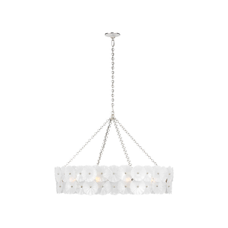 Julie Neill 12 - Light Chandelier, Burnished Silver Leaf