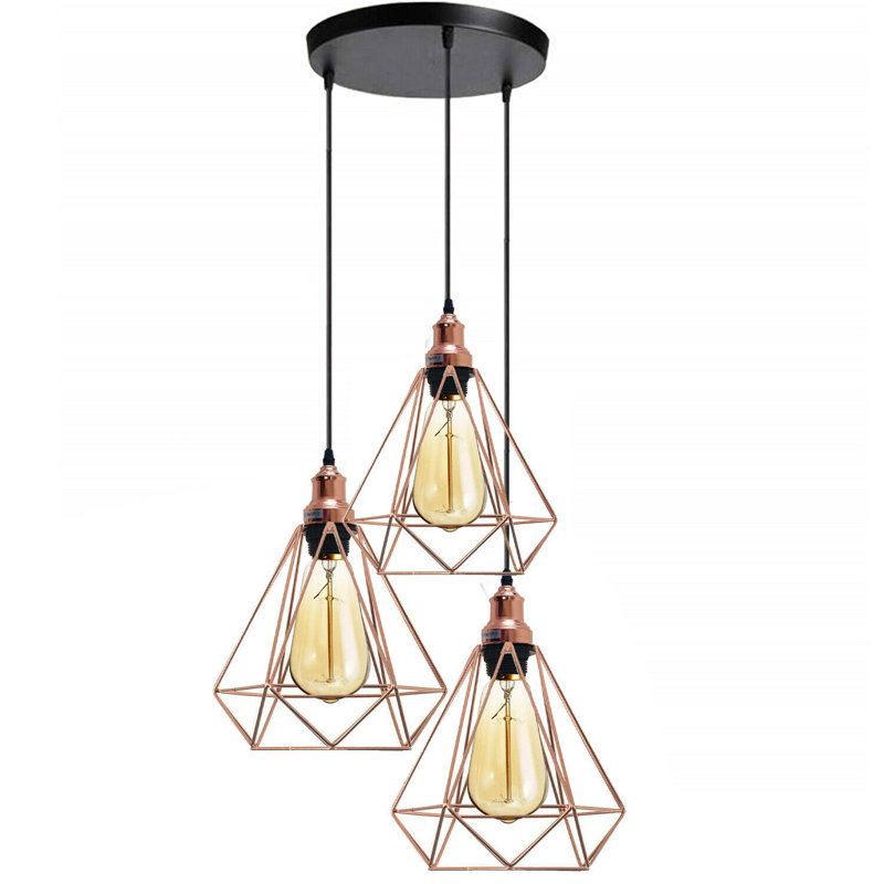 Hollard 3 - Light Rose Gold Cluster Pendant