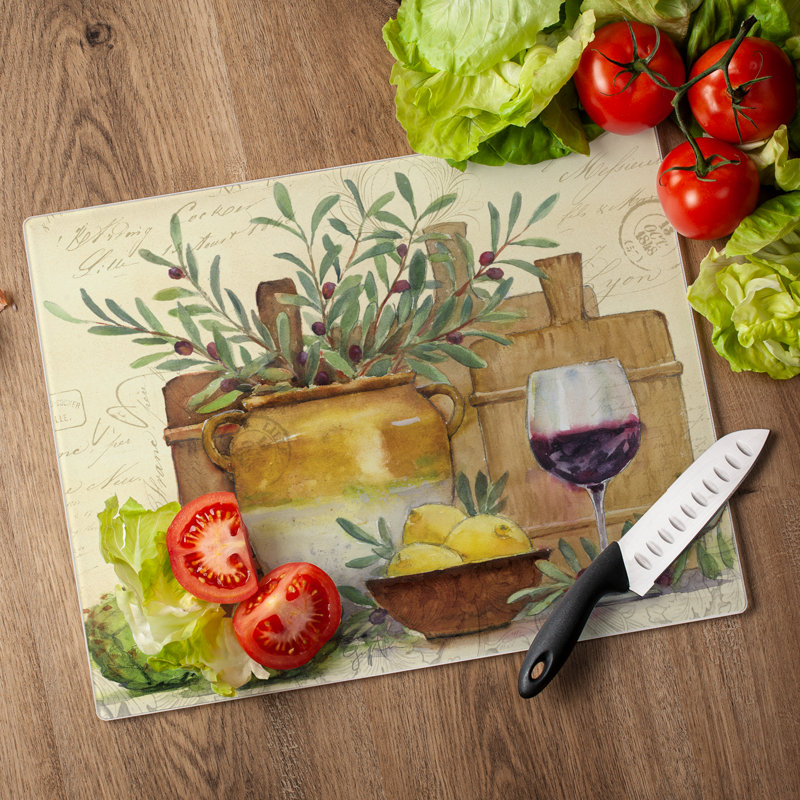 CounterArt Rustic Wine Tempered Glass Cutting Board
